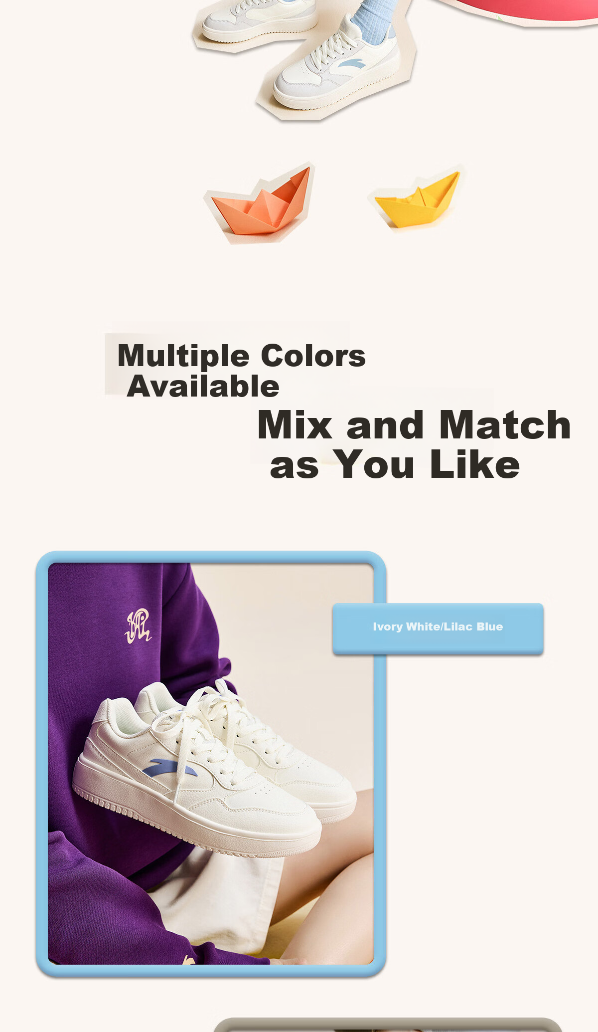 ANTA Lightweight | Skateboard Shoes, Lightweight And Flexible Women's Shoes, Summer Breathable Couple's White Sneakers, Thick-Soled Wear-Resistant Height-Increasing Casual Shoes 2