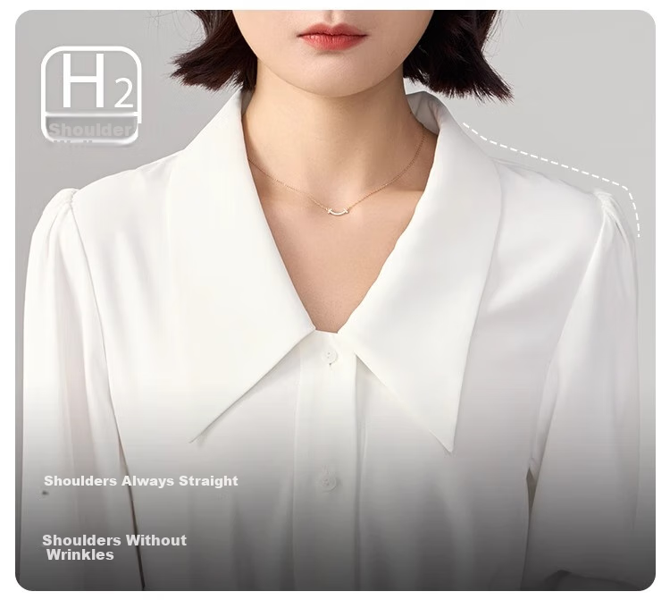 Bodexiaojie White V-Neck Blouse for Women, Office Wear, Inner Layer Top, Professional Attire, Interview Formal Shirt 3