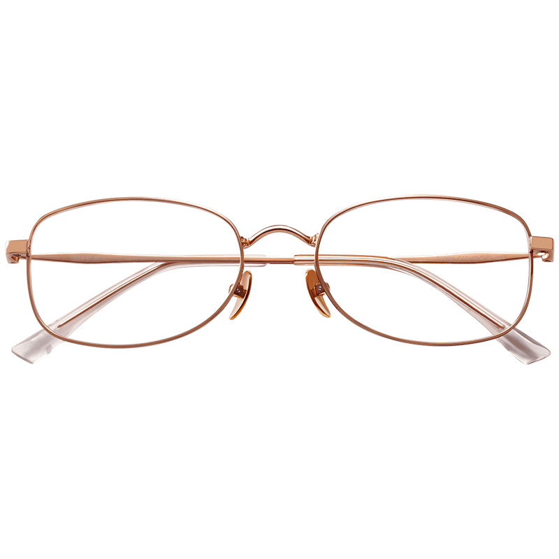 Sunset Red Pure Titanium Reading Glasses HD Blue Light Blocking Fashion High-End Presbyopic Glasses E125M 250 Degree