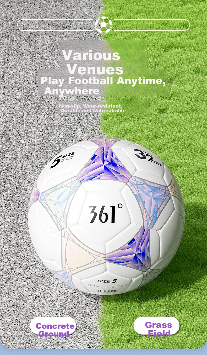 361° Soccer Ball Size 4 for Children, Middle School Entrance Exam Standard, Indoor And Outdoor World Cup Match Training, Youth Elementary School Students' Soccer Ball 7