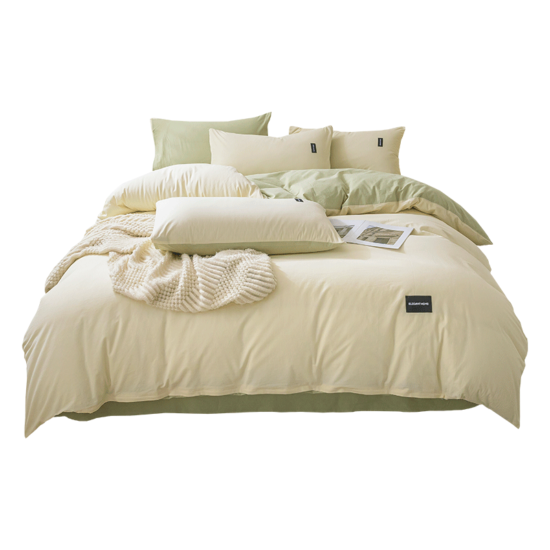 Wuyinliangpin Class A 100% Pure Cotton Three-Piece Bedding Set, All-Cotton Bed Sheet And Duvet Cover, 150*200cm