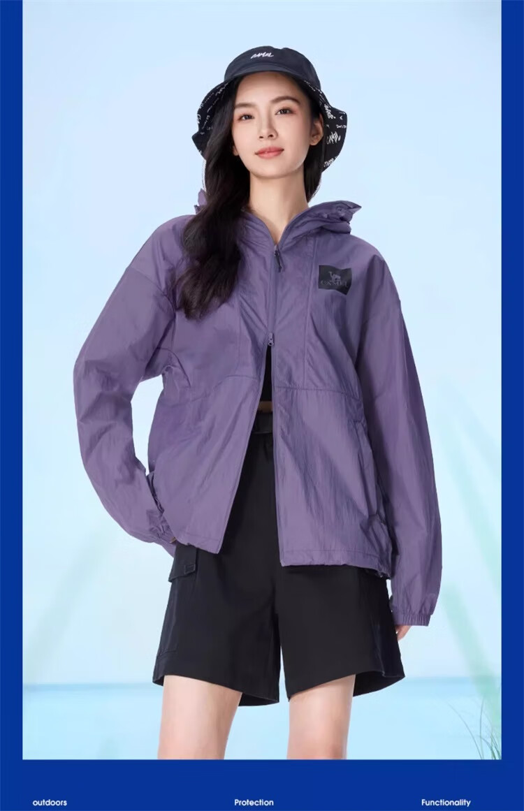 CAMEL Outdoor Sun Protection Clothing, Spring And Summer UV-Resistant Breathable Skin Coat, 8125 Phantom Black, Men's And Women's Style S 25