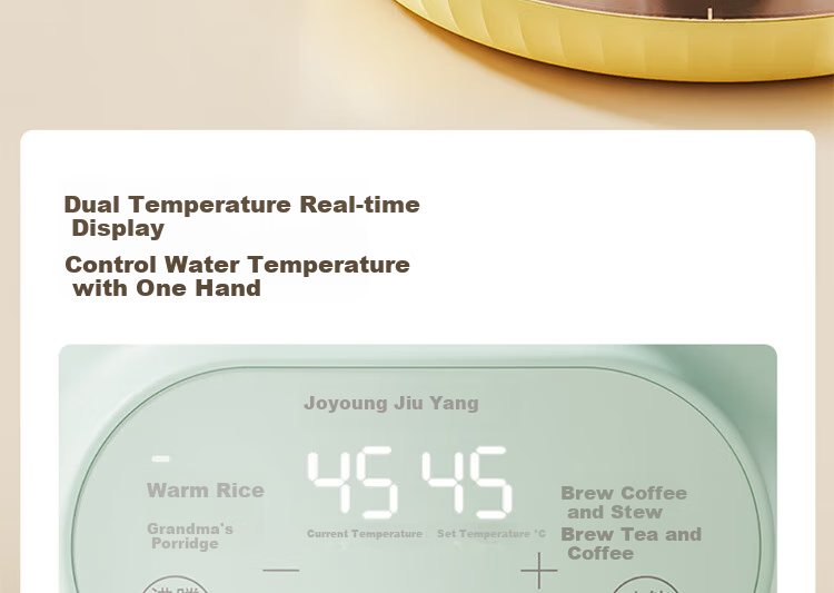 Joyoung Household Multi-Functional Health Pot, 316 Stainless Steel Constant Temperature Kettle, Milk Maker, Baby Formula Mixer, Water Boiler, Milk Temperature Regulator MY-Q576 20