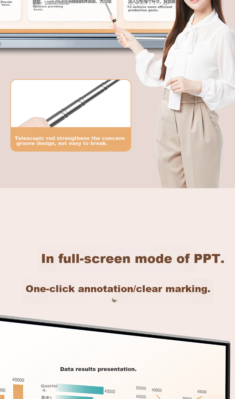 Whistler F36 Wireless Presentation Clicker Laser Pointer Remote Control PPT Flip Pen for Teachers Electronic Whiteboard Handwriting Pen Countdown Timer Teaching Pointer Adjustable Laser 7
