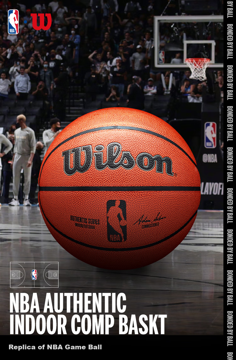 Wilson Official NBA Game Ball, OFFICIAL GAME BALL, Cowhide Indoor Size 7 Basketball 1