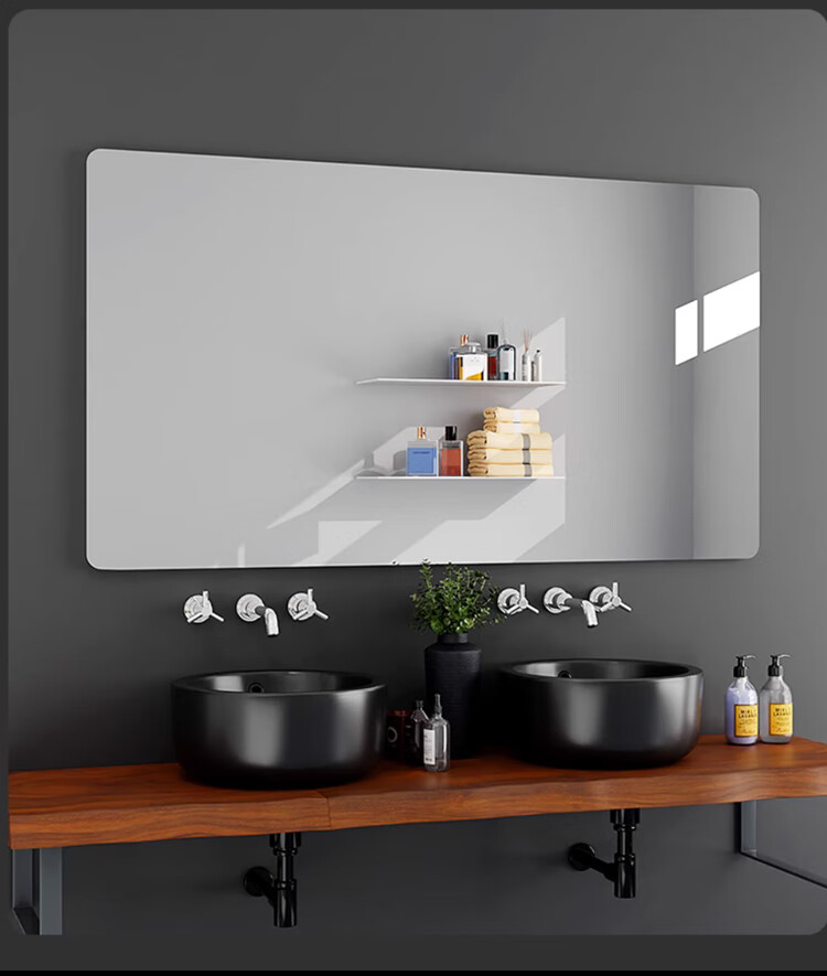 Zhuobo Acrylic Dressing Mirror, Wall-Mounted Adhesive Makeup Mirror, Vanity Mirror with Soft Lens, High Definition, 40*60cm 6