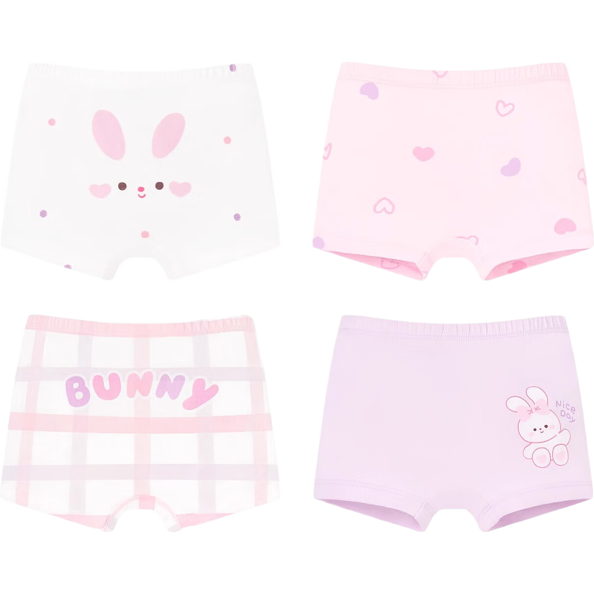 Nido Bear Girls' Cotton Boxer Briefs Children's Four-Point Underwear Toddler Girls Soft Breathable Shorts