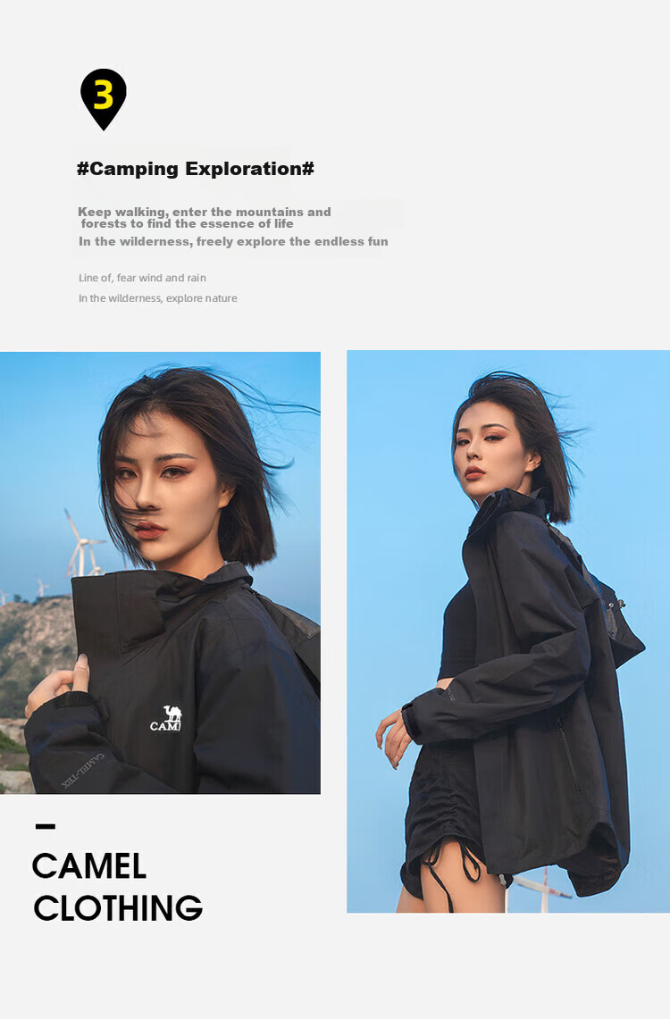 CAMEL Outdoor Windproof And Waterproof Mountaineering Jacket for Men And Women [Zeus] 3538A 7