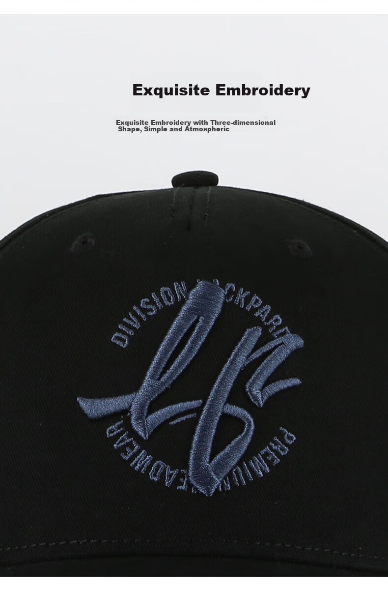 LACKPARD Men's Baseball Cap, Spring And Summer Hard Brim Visor Hat, Sun Protection Cap for All Seasons, Outdoor Couple's Hat, Adjustable, Navy Blue 5