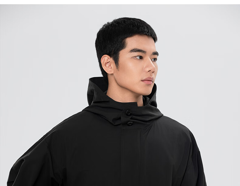 MARKLESS Hooded Windproof Jacket for Men, Cotton, Durable, Crisp Casual Men's Coat 5151 Black M 27