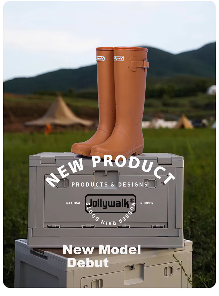 Jolly Walk Women's Fashion Boots, High-Top Boots, Non-Slip Rain Boots, Waterproof Rain Boots, Riding Boots JW113 Black 39 2