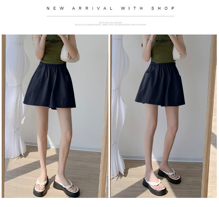 Free Style Pure Cotton Workwear Shorts for Women Summer 2026 New High Waist Slim Loose Wide Leg Outdoor Running Casual Knee-Length Pants 13