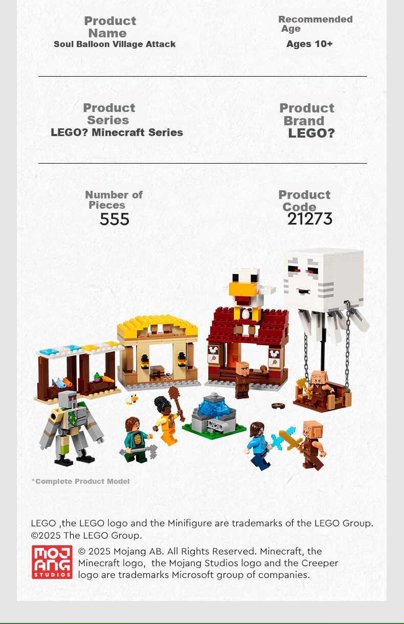 LEGO Minecraft 21273 Haunted Balloon Village Attack Building Set, Boys And Girls Children's Toy Birthday Gift Decoratio 11