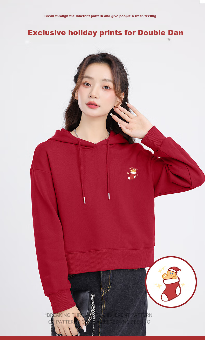 MJ STYLE Short Hoodie for Women, Spring And Autumn 2026, Loose Casual Versatile Heightening Slimming Top, Sweet Style for Petite Figures 3