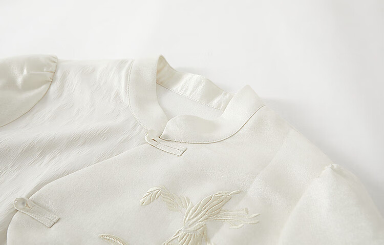 Dme [Gentle Oriental Beauty] Autumn Chinese-Style New Shirt with Stand Collar, Slanted Placket, Frog Buttons And Embroidery, Women's Blouse Top 8