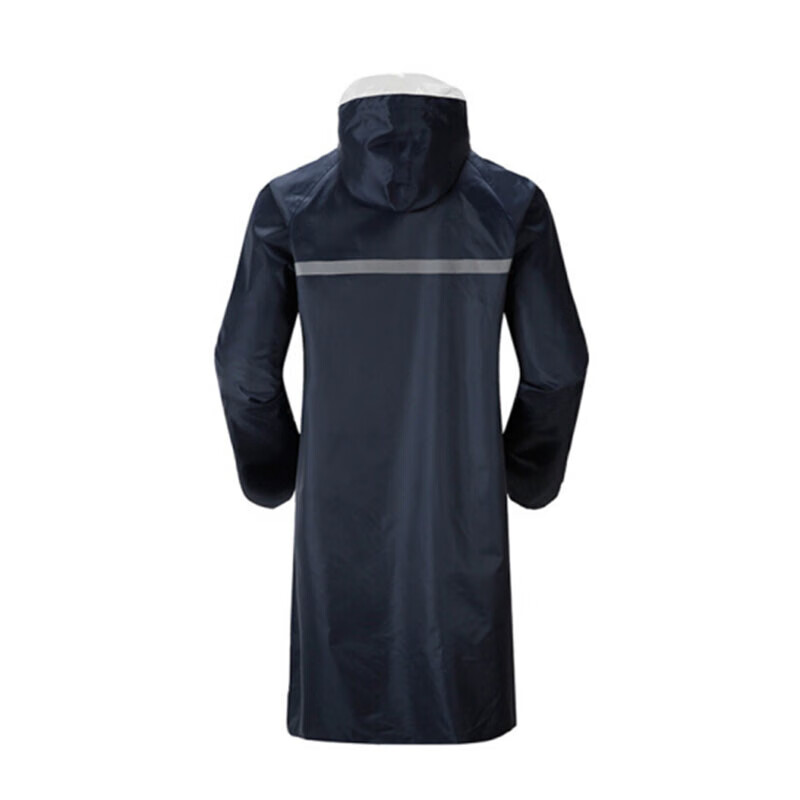 Mofun [Jingcang Express] Long Reflective Raincoat Windbreaker Style Waterproof Rain Poncho for Security Navy Blue Size L (Recommended 150-160cm)