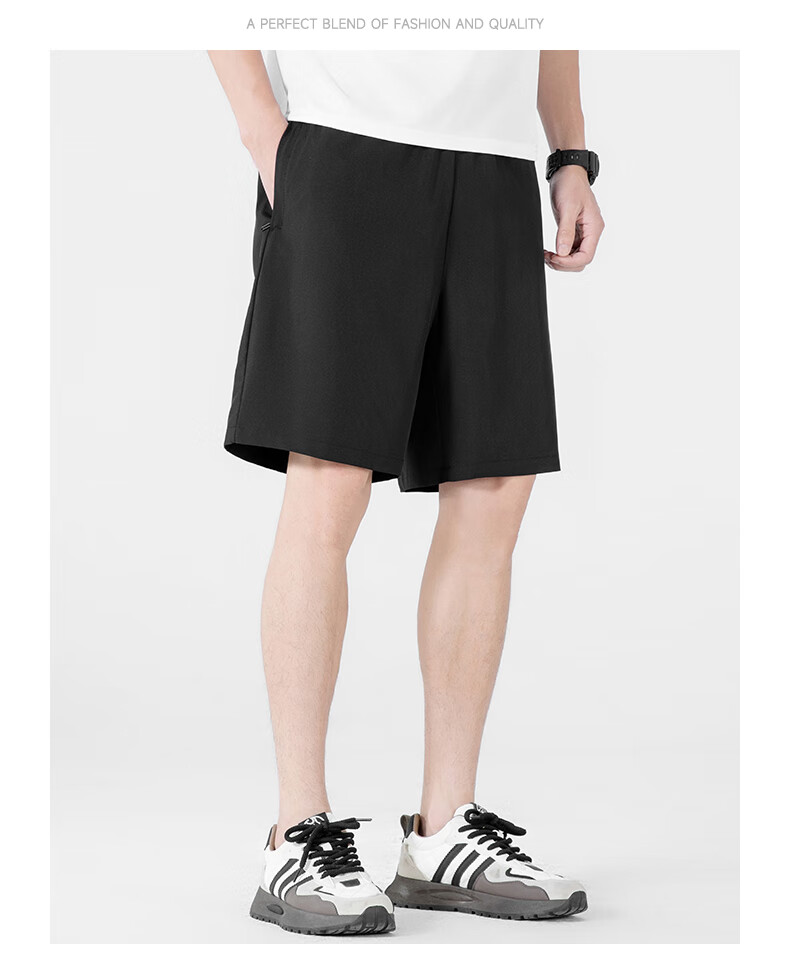 Huili Men's Sports Shorts, Summer Ice Silk Quick-Dry Pants, Breathable Casual Trousers for Running, Fitness, Drawstring Basketball Shorts 9