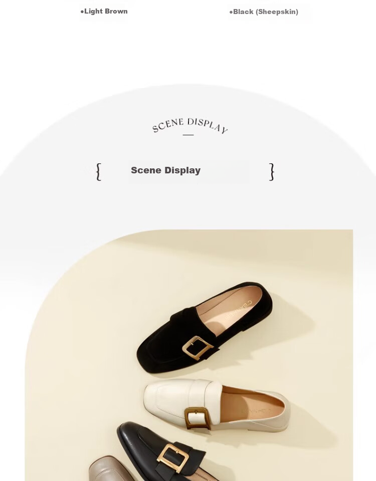 C.BANNER Women's Loafers, Fashionable Slip-On Shoes, Comfortable Leather Shoes, Peas Shoes A22405858 Beige 37 8