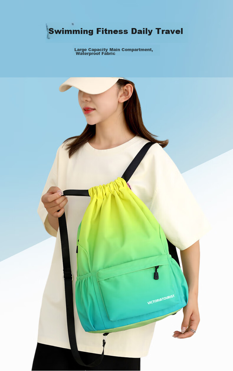 SCOGOLF Fitness Bag for Men And Women, Outdoor Swimming Sports Bag, Drawstring Soccer Bag, Large Storage Pouch, Backpack, Basketball Backpack 9