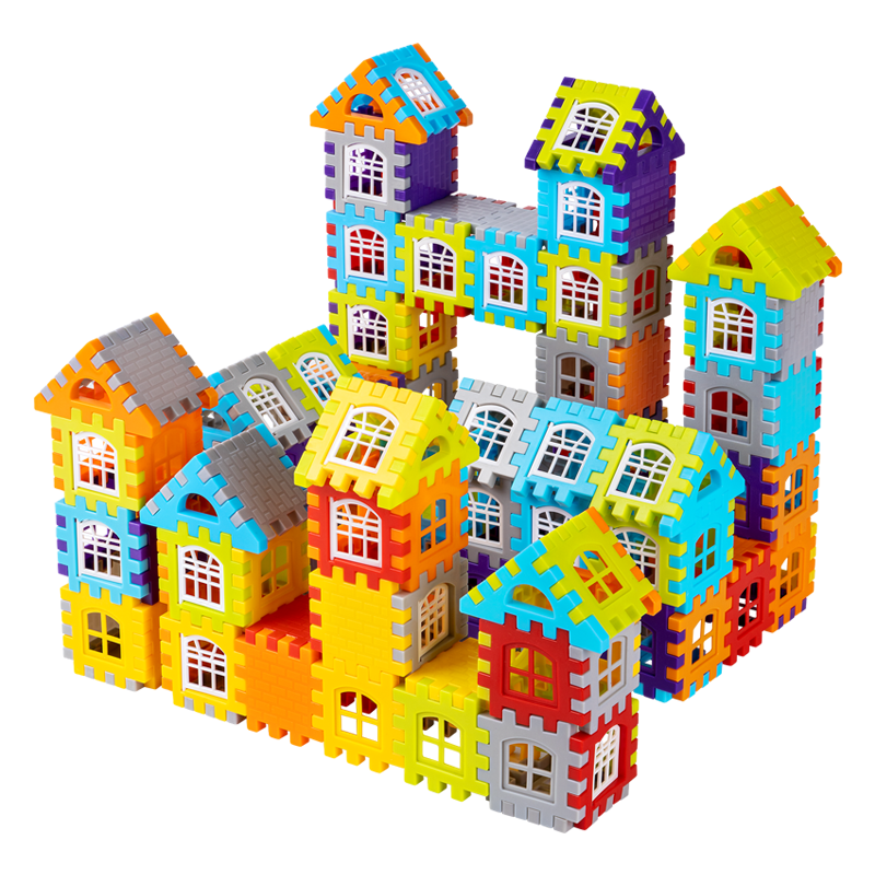 Yisrui Children's Building Blocks Toy for Ages 1-3-6-12, Large Particle House Building Blocks, Assembly Toy for Boys and Girls, Birthday Gift