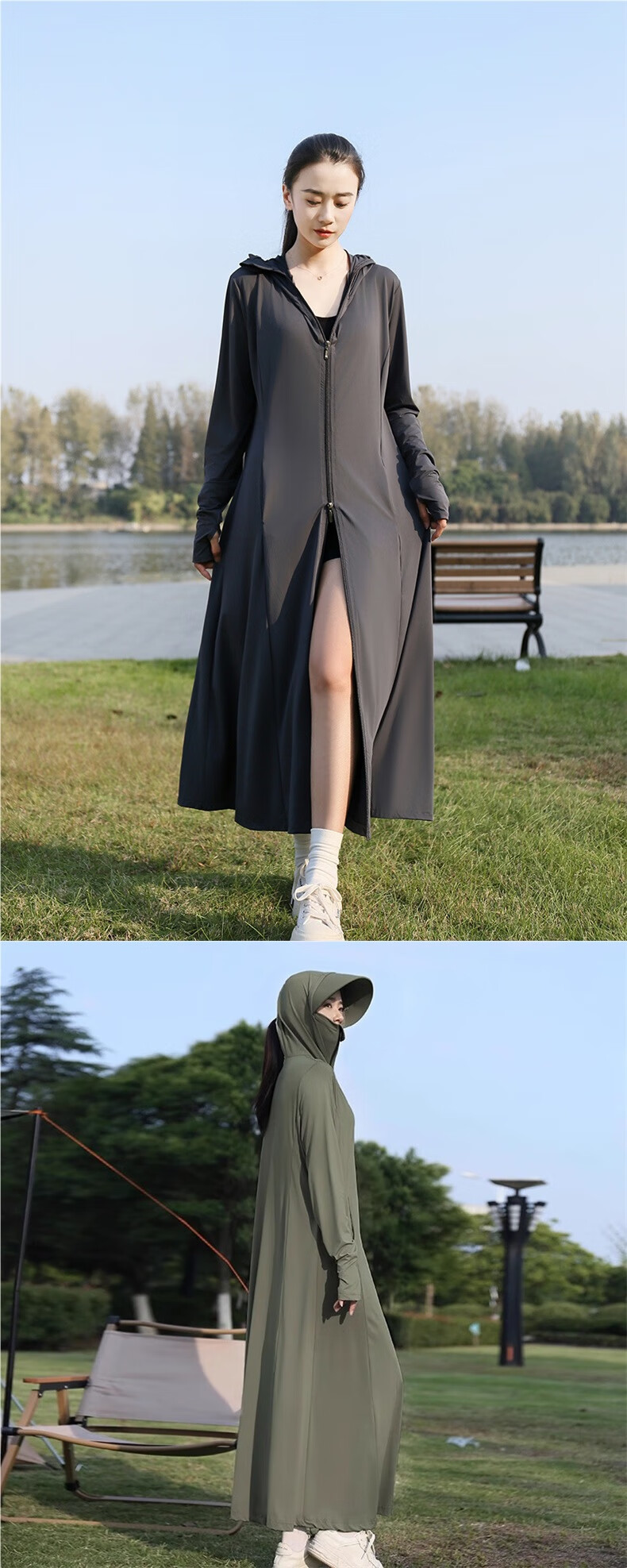 Langsha Women's Long Summer Sun Protection Jacket 2026 New Outdoor Cycling Ice Silk Slim UV Protection Shirt 9