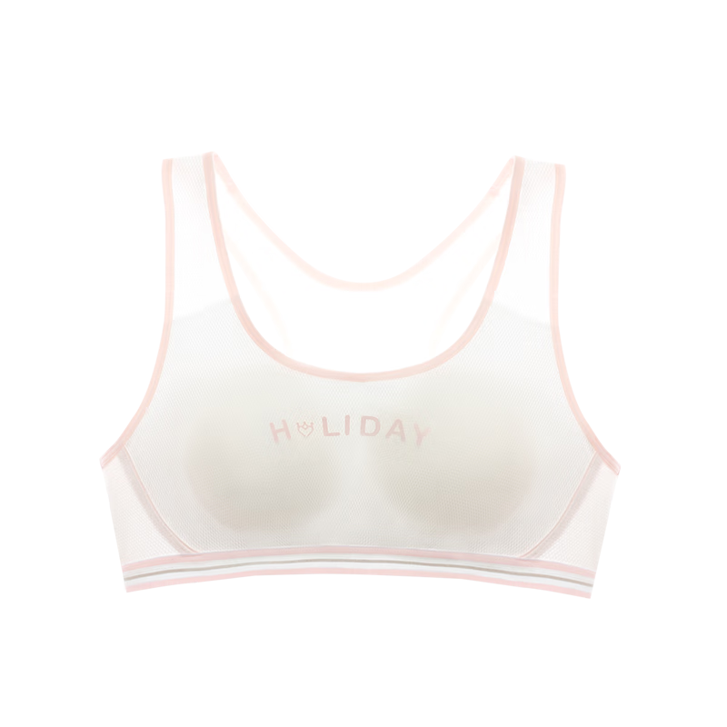 Hodohome Girls' Bra Development Stage 2 Class A Modal Mesh Sports Shock Absorption Vest 002 Pink B80