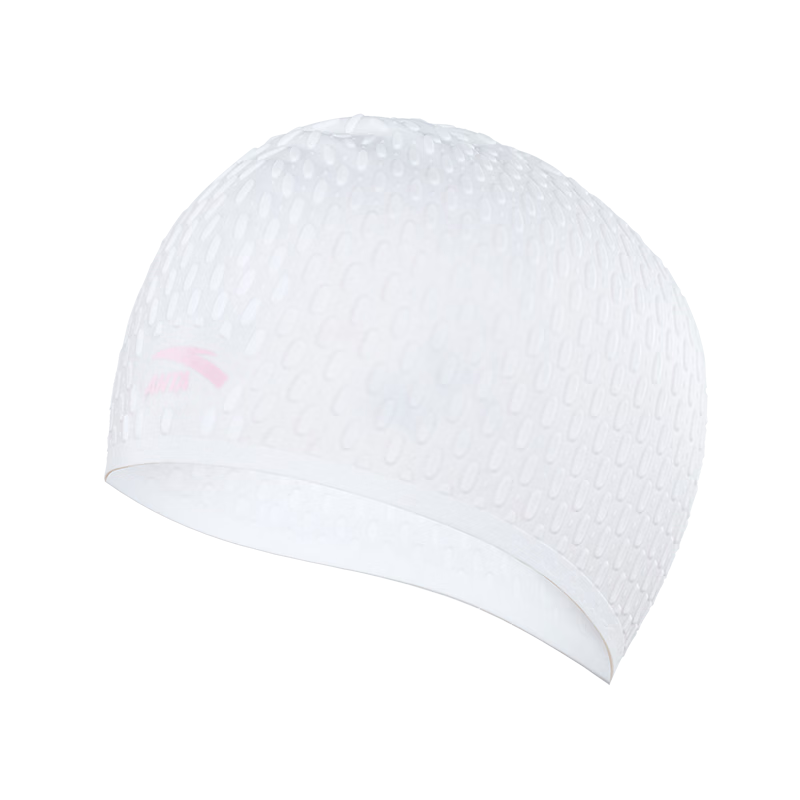 ANTA Adult Water Drop Swim Cap Hydrophobic Particle Swim Cap Waterproof Non-Tight Non-Sticky Long Hair Unisex White