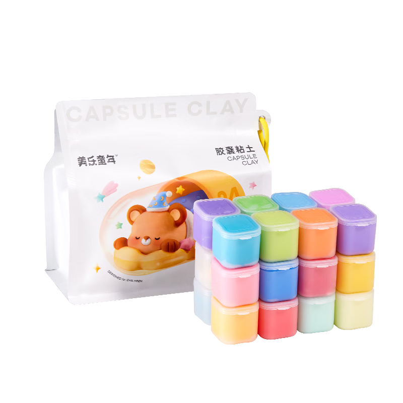 Meiletongnian Clay Capsules, 24 Colors, Ultra-Light Clay, Non-Toxic Plasticine, Handmade Clay, Kindergarten Student Children's Gift