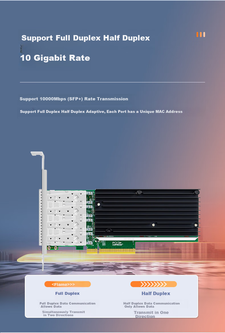 EB-LINK BCM57840 Chip, PCI-E V3.0 X8 Gigabit Four-Port Fiber Optic Network Card, 10G Server, SFP+ Interface Network Adapter 7
