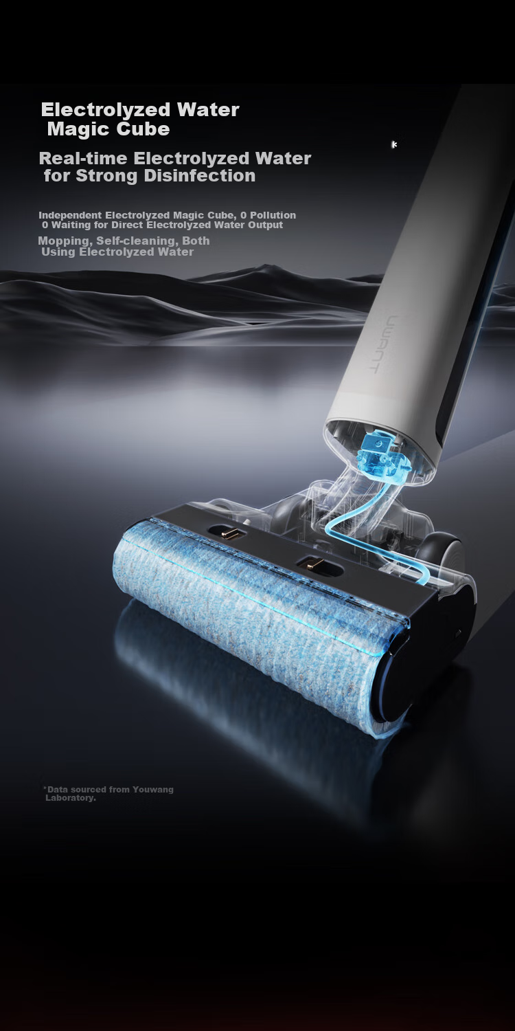 UWANT Cloud 2.0 Ultra Floor Scrubber [23kPa Hurricane Suction, No Odor, No Hair Entanglement] Ultra-Thin Flat Mop, All-In Cleaning And Mopping Automatic Self-Cleaning 19