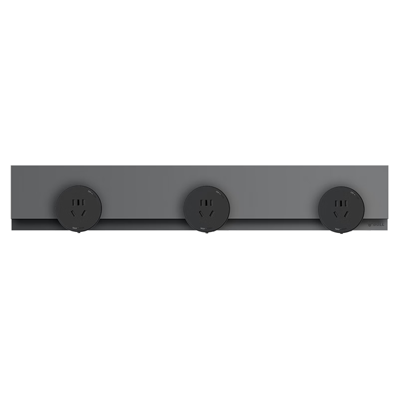BULL Invisible Track Socket, Movable Power Strip, Track-Type Power Outlet, Sideboard Switch Socket Panel, Ultra-Thin GB7, 50 Cm + 3 Five-Hole GB7 Distant Mountain Gray