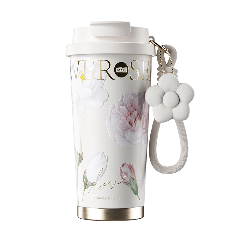 Shijia Coffee Mug Insulated Tumbler for Women High-Value Large Capacity Portable 316 Ceramic Liner Dual-Use Straw Water Bottle