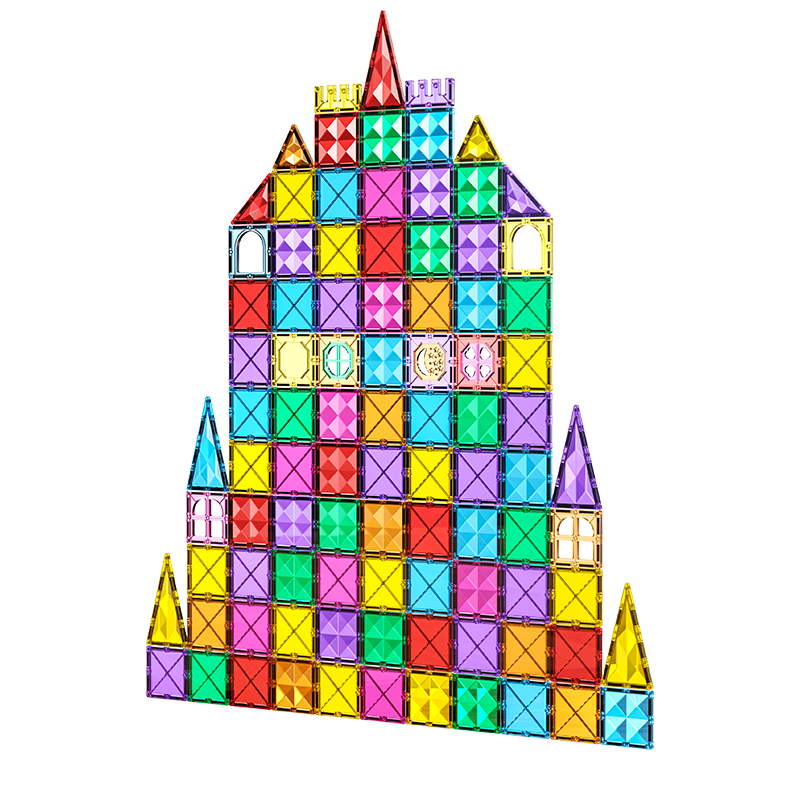 Xingyayoupin Magnetic Tiles, Colored Window Puzzle Toy, Magnetic Building Blocks, Educational Toy for Boys And Girls Aged 3-6, Birthday Gift