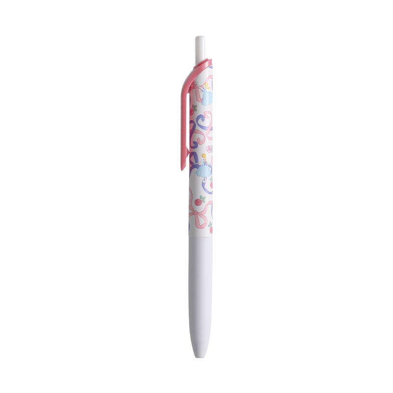 KOKUYO Butterfly Bow Retractable Gel Pen, 0.5mm Black Ink, Replaceable Refill, Office Signing Pen, Gray Pink Barrel, 1 Piece, WSG-PR3065