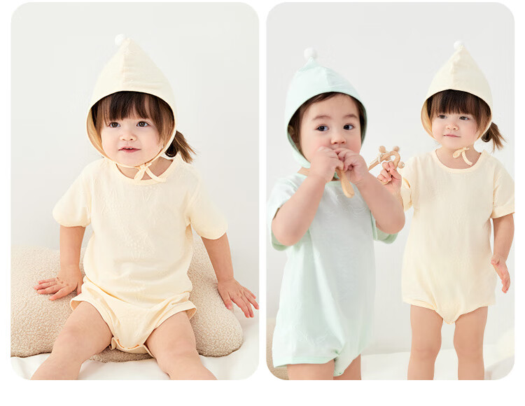 Wismorni Baby Short Sleeve Bodysuit Summer Thin Baby Romper One-piece Triangle Jumpsuit Summer Wear 6