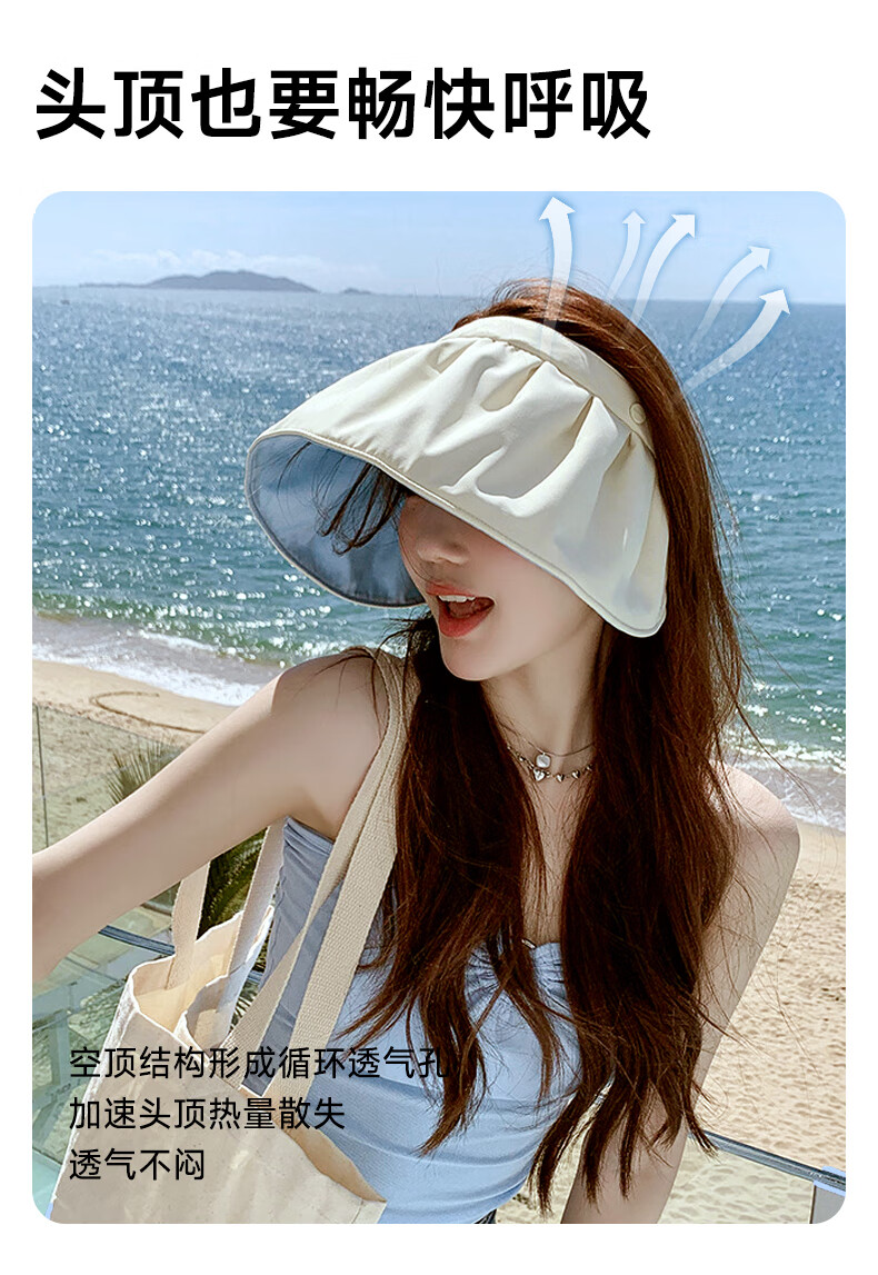 GLO-STORY Women's Shell Sunshade Hat UV Protection Face Covering Beach Cycling Open-Top Sun Hat MMZ914078 10