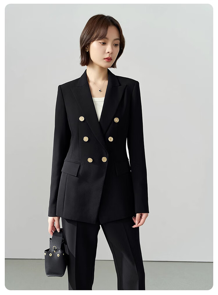 Bodexiaojie Women's High-End Suit Set for Commuting, Interviews, Professional Wear, Wrinkle-Resistant Business Blazer for Petite Figures 14