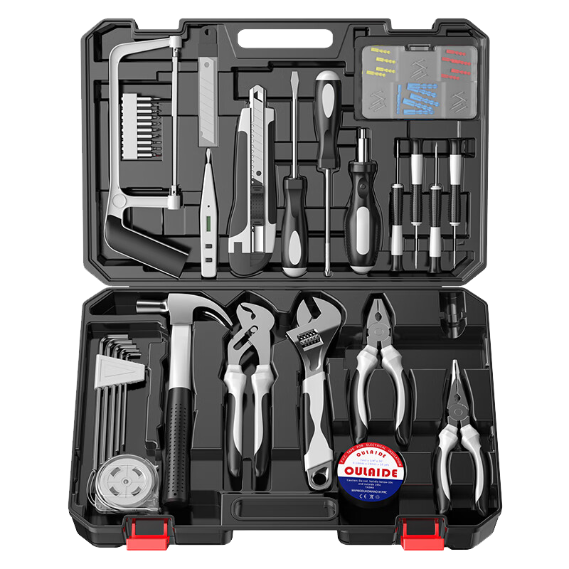 O'Lead Multifunctional Household Toolbox Manual Hardware Tool Set Home Electrician Carpenter Repair Kit