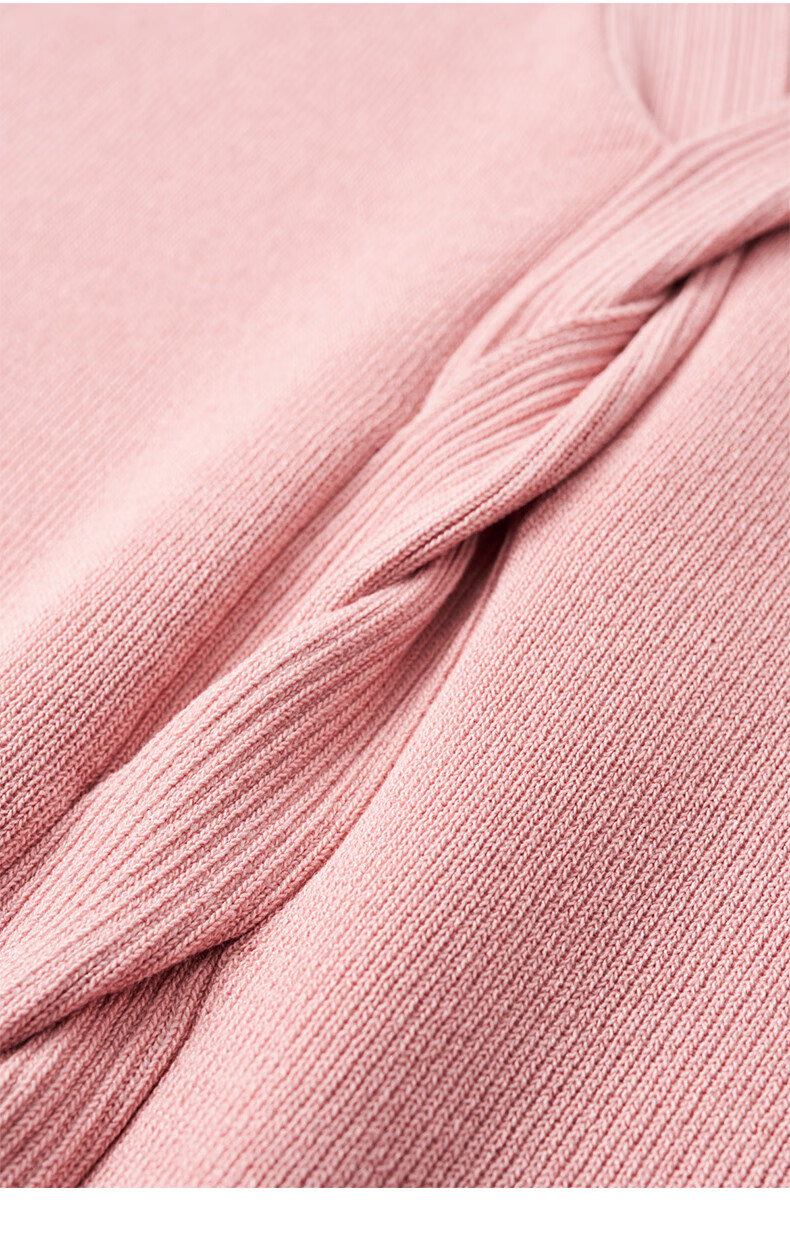 YANYEE Pink Cable Knit Sweater Women 2025 Summer Elegant Slim Fit Long Sleeve V-Neck Top Purple M 18