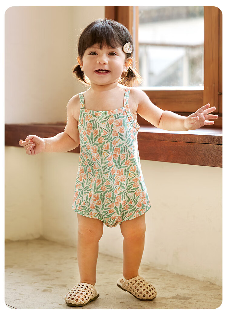 Wismorni Baby Romper, Summer Infant Bodysuit, Sleeveless Onesie, Thin And Breathable 12