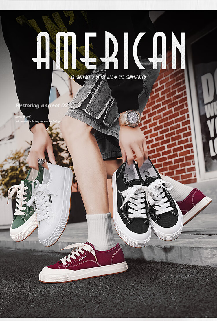 Warrior Official Canvas Shoes, Men's Summer Low-Top Versatile Classic Casual Sneakers, Men's Skateboard Shoes, Wine Red, Size 40 5