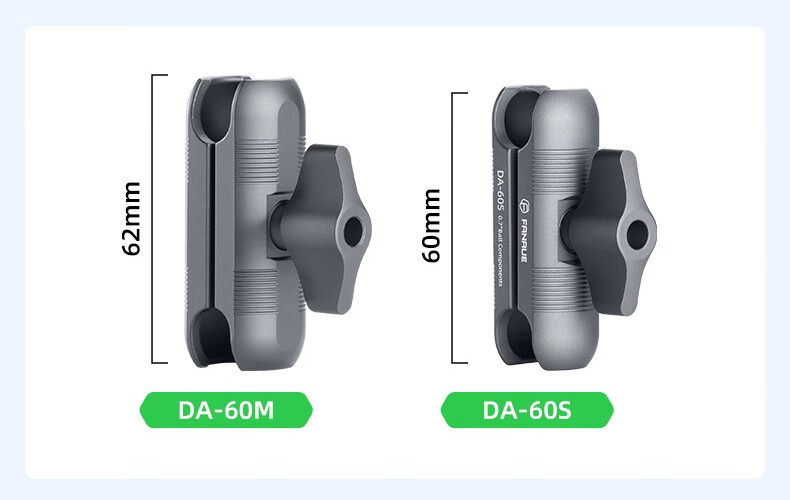 FANAUE Motorcycle Phone Ball Head Mount, 25mm Ball Head Sports Camera Accessory, Aluminum Alloy Extension 6cm, Quick-Release Anti-Theft Clamp DA-60F 20