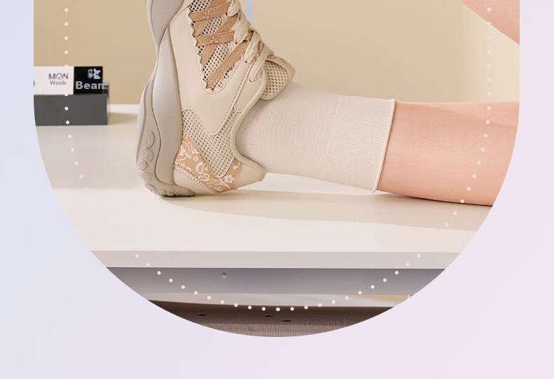361° Women's Sports Shoes, Spring And Summer Ballet Flats, Mesh Casual Low-Top Chunky Sneakers, 682526769-3 10