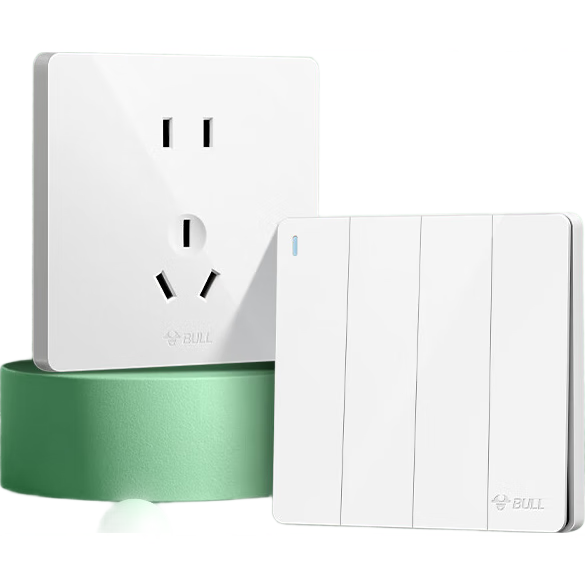 BULL Switch Socket G12 Series Four-Gang Two-Way Switch 86 Type Large Panel G12K412 Ivory White