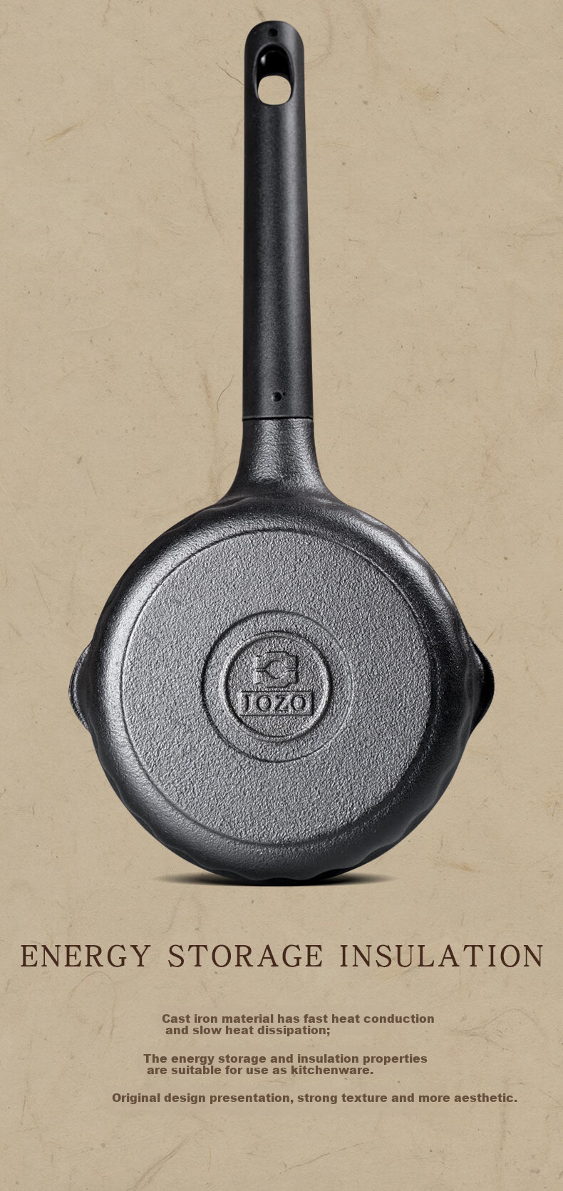 Jiuzhu Cast Iron Pan 700ml Deep Large Oil-Splattering Pan Hot Oil Pan 14cm Non-Coated for Gas Stove And Induction Cooker Frying Egg Pa 11