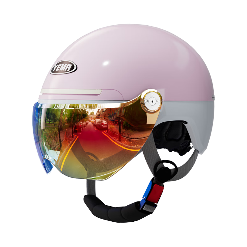 YEMA 3C Certified Electric Vehicle Helmet Women Summer Motorcycle Half Helmet Men New National Standard Class A Summer Sun Protection Lightweight Four Seasons Electric Scooter Safety Helmet 369S Cherr