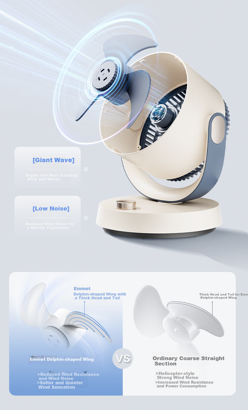 AIRMATE Air Circulation Fan Remote Control Home Desktop Electric Fan Quiet Energy-Saving Clothes Drying Circulation Ventilation Oscillating Small Fan Air Conditioner Companion FA15-RD278 8