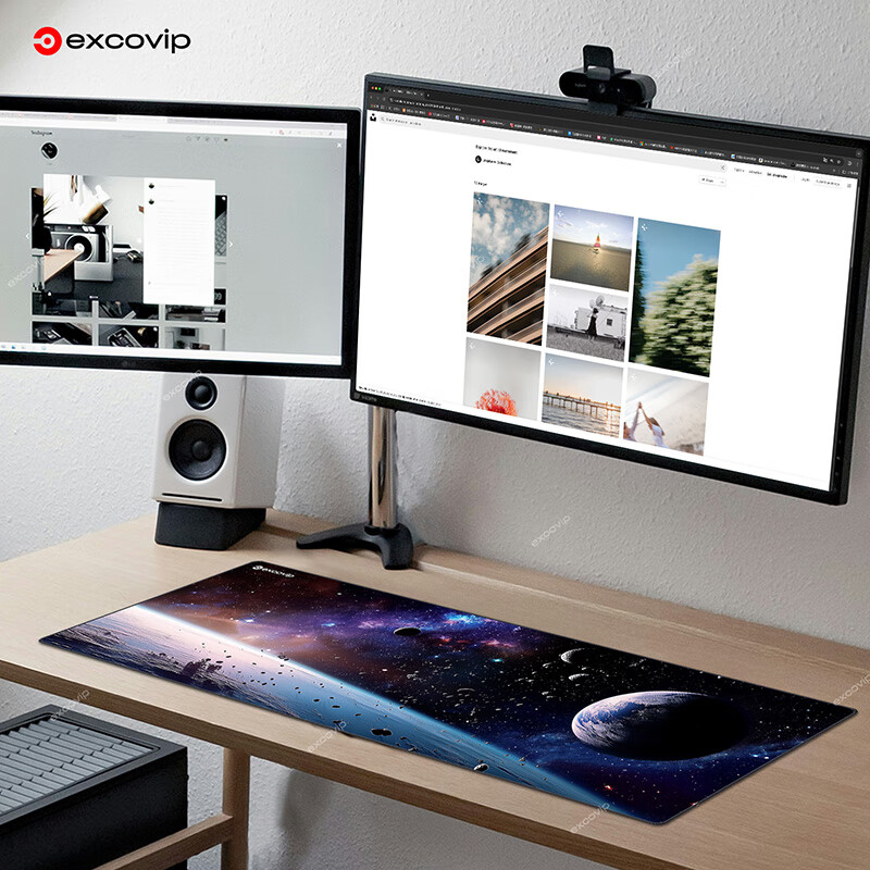 EXCO Large Gaming Mouse Pad, Big Desk Mat for Gaming And E-Sports, Computer Desk Office Edge-Locked Keyboard Pad, Extra Large Thick 4mm Long Mat, 0482 2