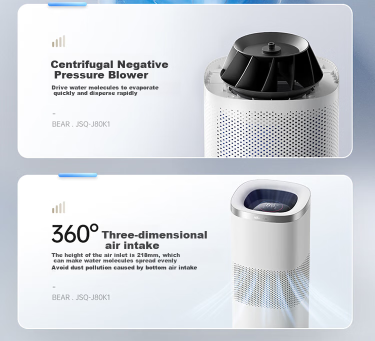 Bear Mist-Free Air Humidifier 960mL/h Large Capacity Humidifier for Home Living Room, Specialized for Mothers And Babies, Antibacterial, Rhinitis Relief, Air Conditioning Room, Cold Evaporation Moisturizing JSQ-J80K1 4