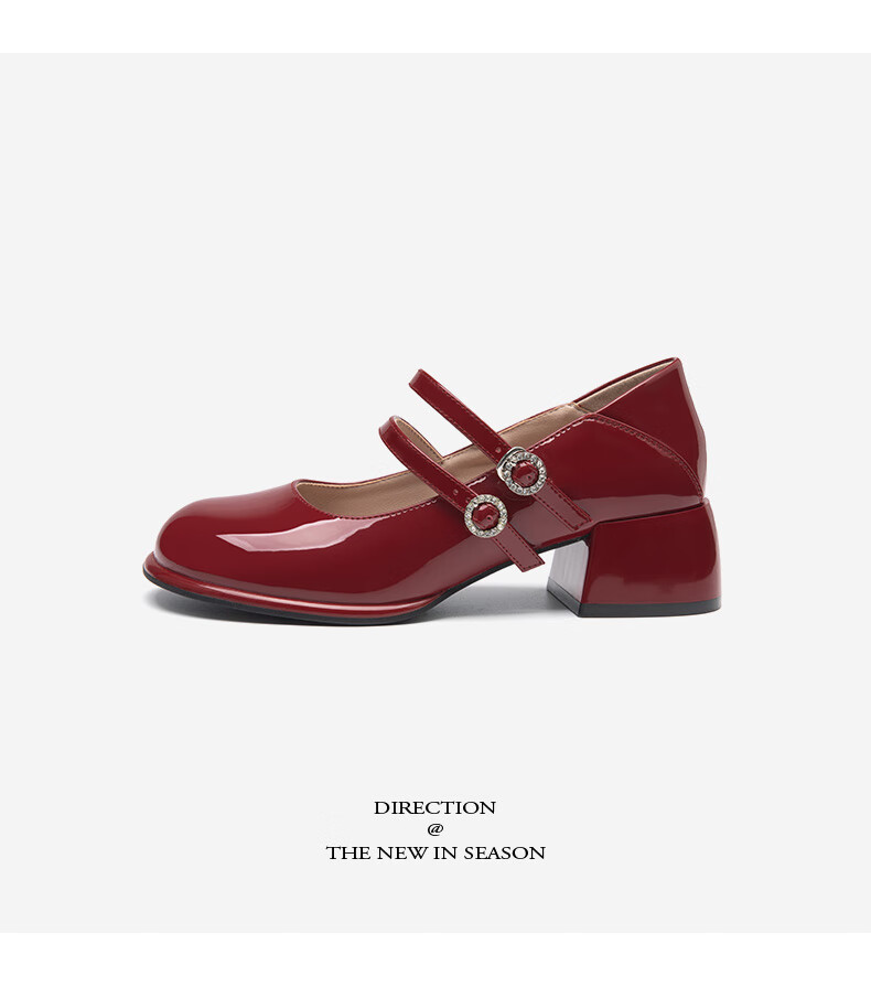 Dusto Women's Shoes 2026 Spring New French Style Low-Cut Mary Jane Elegant High Heels Slimming Leather Shoes 20